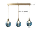 Helnys Wood LED Pendant Lamp Nordic Copper Glass Hanging Light