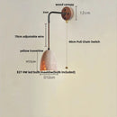 Helnys Yellow Travertine LED Wall Lamp Sconce with Pull Chain Switch