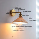 Helnys Nordic LED Wall Light White Ceramic Gold Brass Arandela