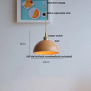 Helnys Ash Wood LED Pendant Lamp with Copper Socket - Adjustable Hanging Lights
