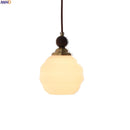 Helnys Wood White Glass LED Pendant Lights - Adjustable, Modern Indoor Decor
