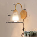 Helnys Nordic Glass LED Wall Light with Pull Chain Switch - Stylish Sconce for Home Decor