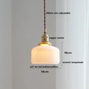 Helnys Ceramic LED Pendant Light with Wood Handle and Copper Socket