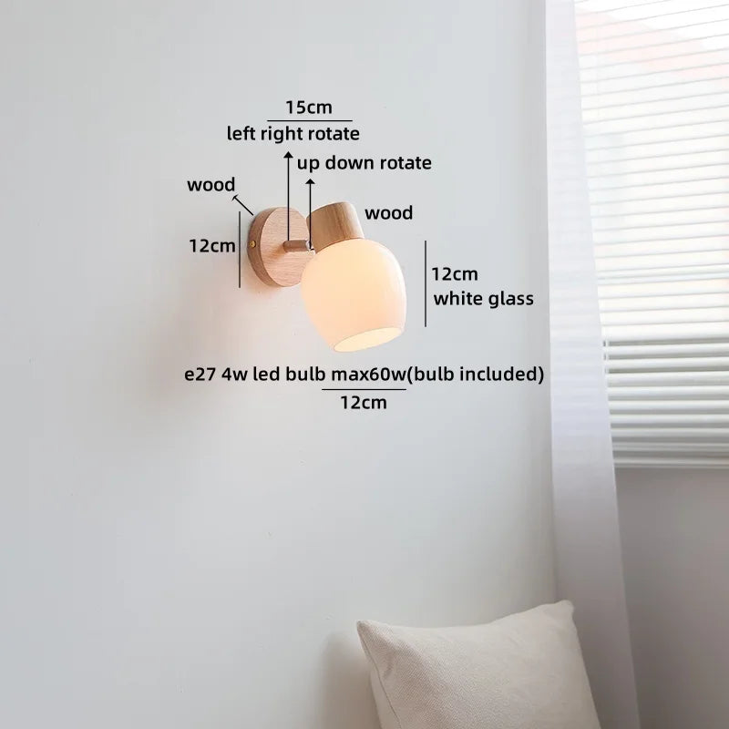 Helnys Nordic LED Wall Sconce Up Down Rotate Ceramic Indoor Light