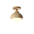 Helnys Yellow Travertine LED Ceiling Light: Nordic Modern Glass Ball Ceiling Lamp
