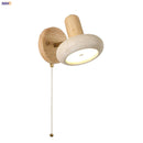 Helnys Nordic LED Wall Lamp Yellow Travertine Rotate Pull Chain Switch