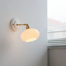 Helnys White Glass LED Wall Lights with Copper Arm Socket for Bedroom & Living Room