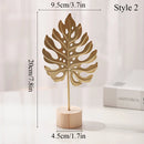 Helnys Nordic Gold Ginkgo Leaf Sculpture for Luxury Home Decor
