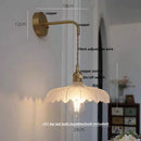 Helnys Amber Vintage LED Glass Wall Light Fixture with Pull Chain Switch
