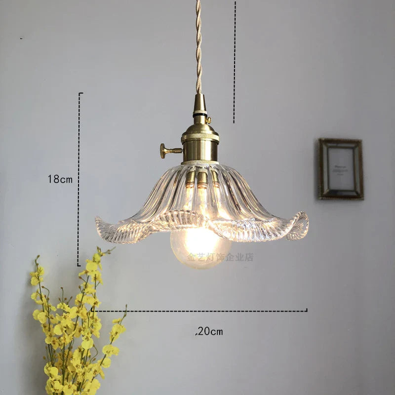 Helnys Modern Copper LED Green Glass Pendant Light for Home Decor