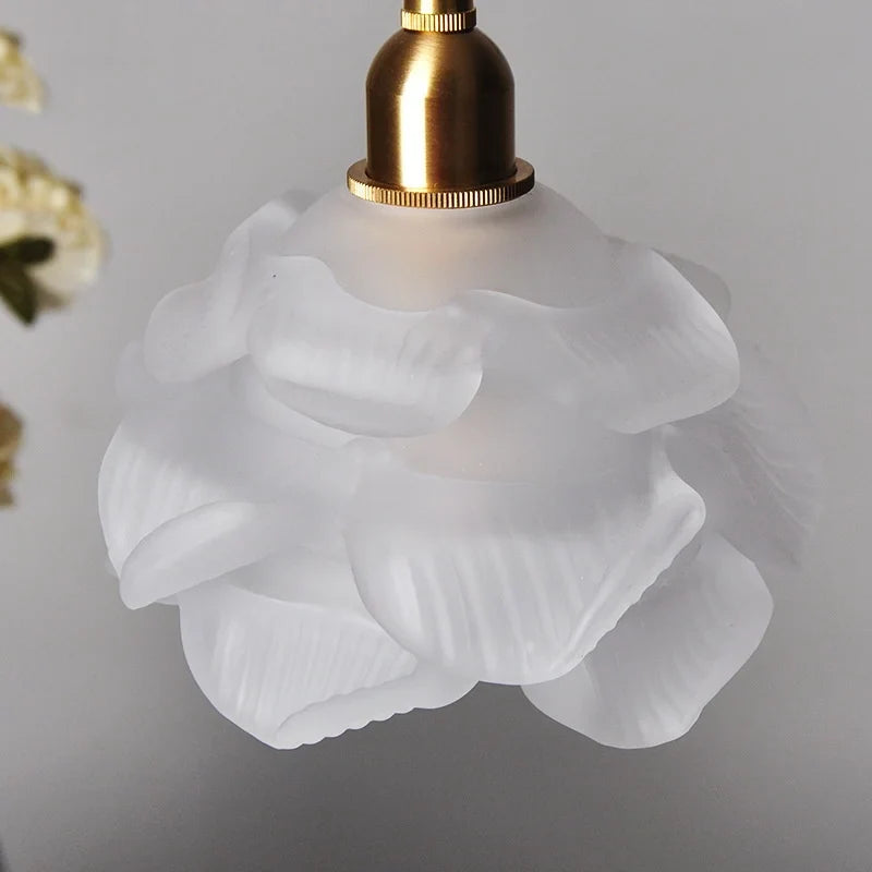 Nordic White Pink Glass Pendant Light by Helnys - Modern Adjustable Kitchen Fixture