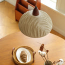 Helnys Wood Cement Mountain LED Pendant Light - Nordic Modern Hang Lamp