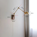 Helnys Copper LED Wall Light with Pull Chain Switch, Nordic Modern Design