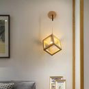 Helnys Wood Nordic LED Wall Lamp - Modern Cube Stair Light Fixture