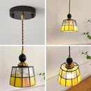Helnys Nordic LED Pendant Lights Glass Hanging Lamp Tiffany Colorful Wood Copper
