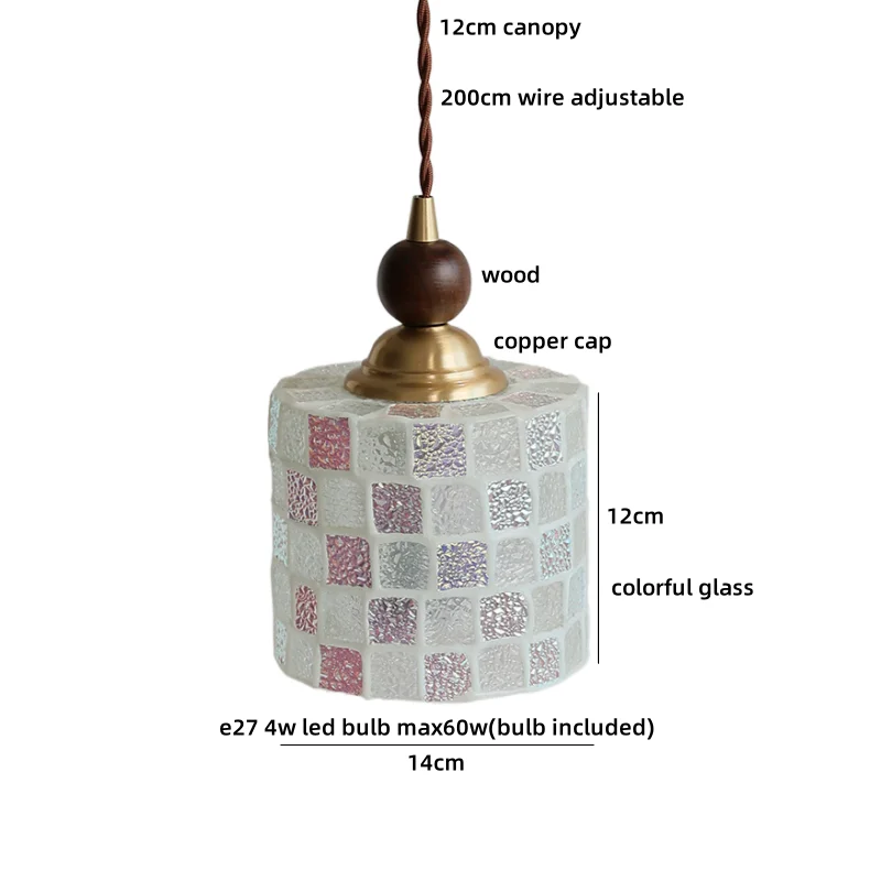 Helnys Clear Glass LED Pendant Lampshade, Ideal for Kids' Bedroom and Living Room Decor