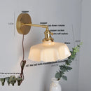Helnys Copper Glass Wall Sconce LED Light Fixture Nordic Modern Stair Lamp