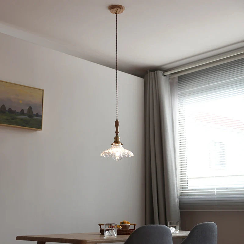 Helnys Clear Glass LED Pendant Lights Modern Hanging Lamp for Home Decor