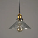 Helnys Retro Loft Edison Pendant Light with Glass Lampshade