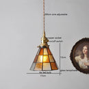 Helnys Vintage Europe Style LED Pendant Light with Wood, Copper, Glass Lampshade