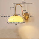 Helnys Glass LED Wall Sconce with Pull Chain Switch, Copper Nordic Bathroom Light