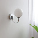 Helnys Round Glass Ball LED Wall Light - Gold Brass Base Nordic Bedroom Bedside Lamp