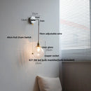 Helnys White Glass LED Wall Lights with Pull Chain Switch - Modern Nordic Design