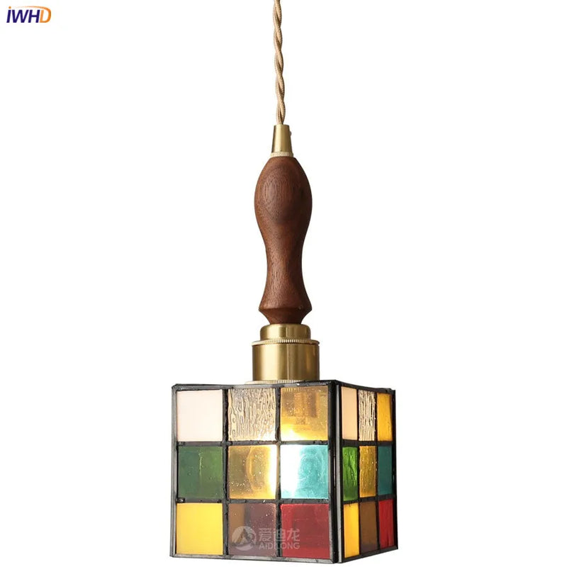 Helnys Glass LED Hanging Light Copper Socket Modern Pendant Lamp