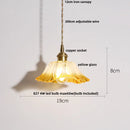 Helnys Yellow Glass LED Pendant Light, Nordic Style, Adjustable Hanging Lamp