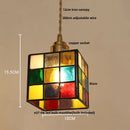 Helnys Cube LED Pendant Light Fixture Glass Nordic Modern Hang Lamp