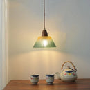 Helnys Nordic Green Glass LED Pendant Lamp for Modern Home Decor
