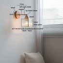 Helnys Square Glass LED Wall Light with Pull Wire Switch & Night Bedside Lamp