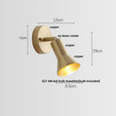 Nordic Modern LED Wall Lamp Walnut Pull Chain Switch Rotate Bathroom Light Helnys