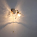 Helnys Copper LED Wall Lights Clear Glass Pull Chain Switch - Modern Nordic Style