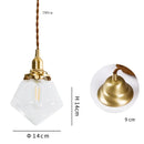 Helnys Clear Glass LED Pendant Light - Copper Nordic Modern Hanging Lamp