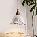 Helnys Modern LED Pendant Lamp Cement Wood Hanging Light