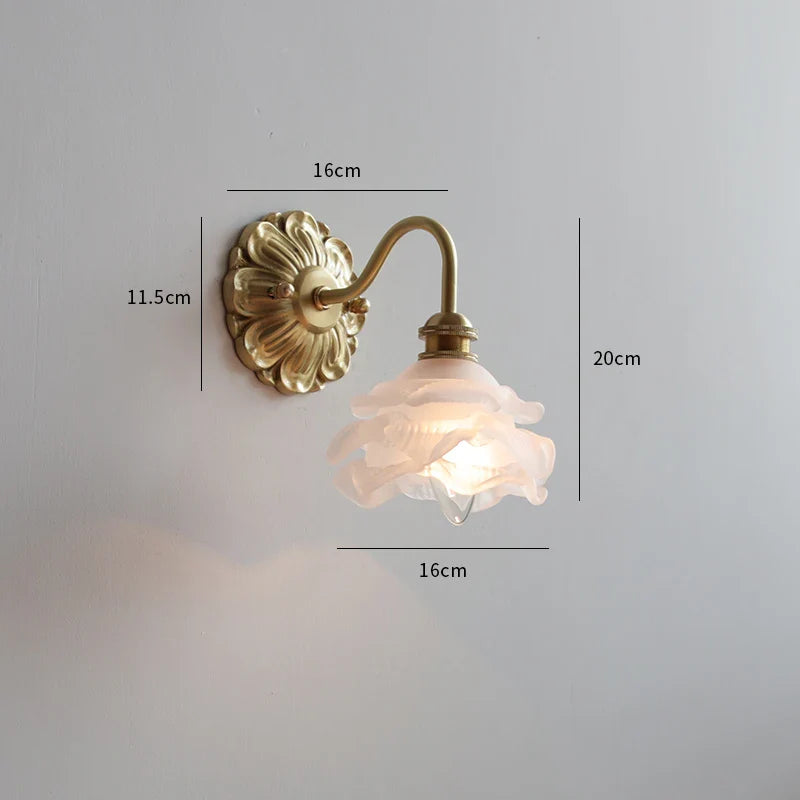 Helnys Smoke Gray Glass LED Wall Sconce - Modern Copper Wandlamp Fixtures