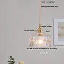 Helnys Nordic LED Pendant Light Crystal Glass Copper Kitchen Lamp
