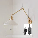 Helnys Ceramic Copper LED Wall Lamp, Adjustable Swing Arm Wall Light