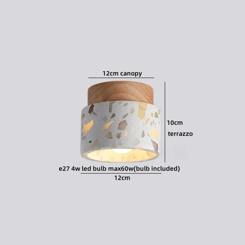 Helnys Yellow Travertine LED Ceiling Light for Home Decor, Indoor Kitchen Lamp