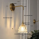 Helnys Amber Glass LED Wall Light with Pull Chain Switch