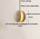 Helnys Yellow Travertine LED Pendant Light - Nordic Modern Hang Lamp