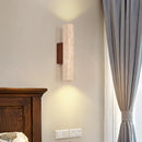 Helnys Yellow Travertine LED Wall Light Fixtures - Stone Loft Vintage Sconce Lampara Pared