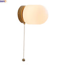 Helnys Glass Wall Light Sconce LED Switch Nordic Bedroom Bathroom Stairs Aplique Pared