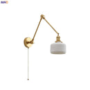 Helnys Ceramic LED Wall Sconce Pull Chain Switch Up Down Light