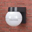 Helnys Modern Loft Outdoor Wall Lamp, Black White Base, Acrylic Lampshade, E27 Ball