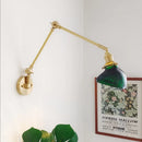 Helnys Ceramic Copper LED Wall Lamp, Adjustable Swing Arm Wall Light