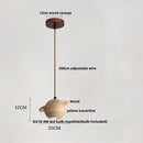 Helnys White PE Lampshade LED Pendant Lamp Yellow Travertine Globe Wood Hanging Lights