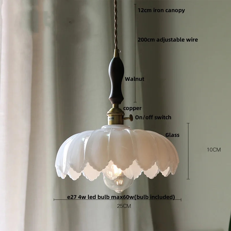 Helnys White Glass LED Pendant Lights: Adjustable Hanging Lamp for Aisle, Bedroom, Kitchen