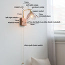 Helnys Nordic LED Flower Design Wall Light Glass Brass Living Room Bedside Lamp